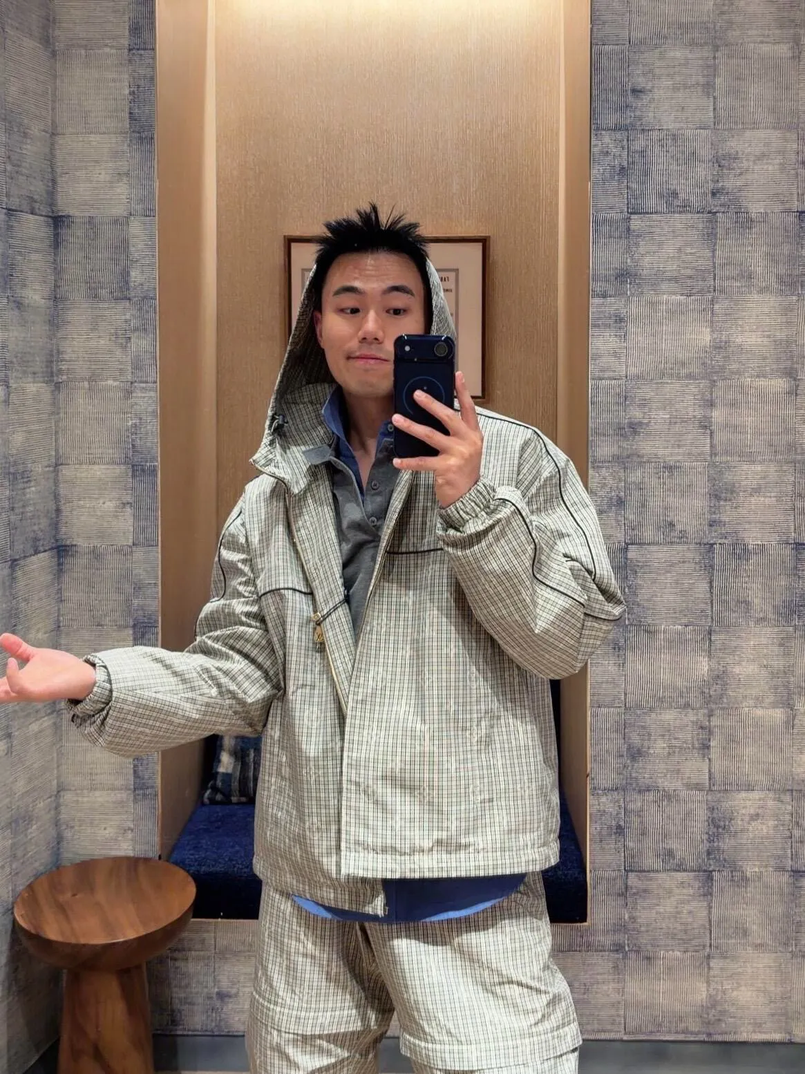 Louis Vuitton/Louis Vuitton plaid suit windproof jacket